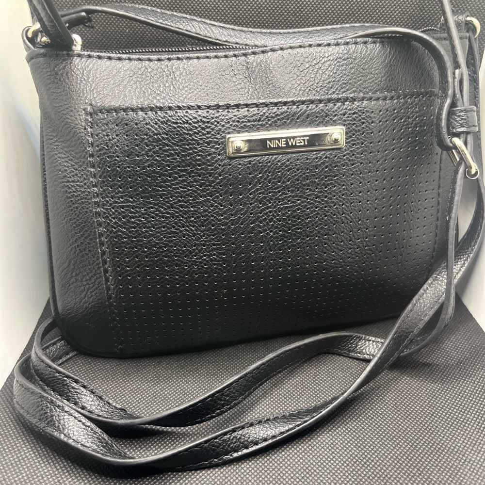 Nine West Textured Black Crossbody Bag